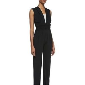 Elie Tahari Women's Black Hudson Jumpsuit Pants Size 8 Sleeveless NWT